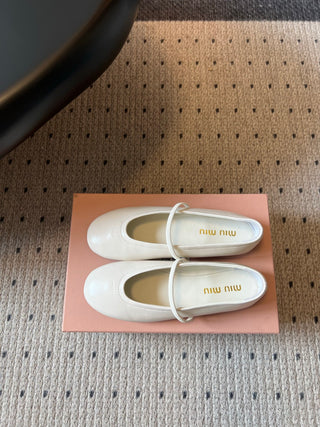 Miu Mi*26ss Summer New Collection: One-strap Mary Jane Ballet Flat Sandal
