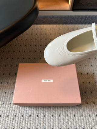 Miu Mi*26ss Summer New Collection: One-strap Mary Jane Ballet Flat Sandal