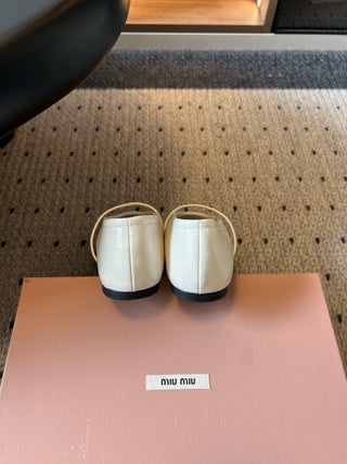 Miu Mi*26ss Summer New Collection: One-strap Mary Jane Ballet Flat Sandal