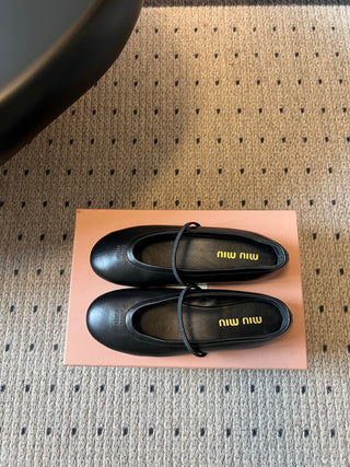 Miu Mi*26ss Summer New Collection: One-strap Mary Jane Ballet Flat Sandal