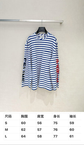 Celin*26 Newest Striped Long-Sleeve T-Shirt