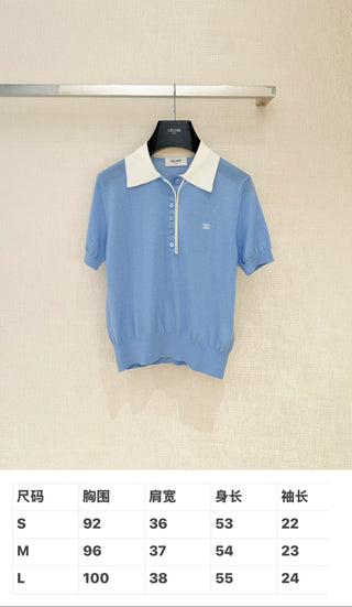 Celin*26 Newest Knit Short-Sleeve Top