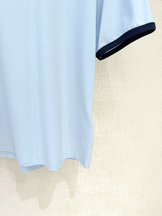 Celin*26 New Model: Light Blue Striped Collar T-Shirt