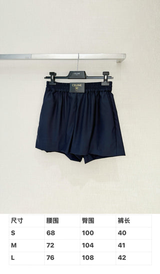 Celin*26 New Collection – Navy Blue Wool Short Pants