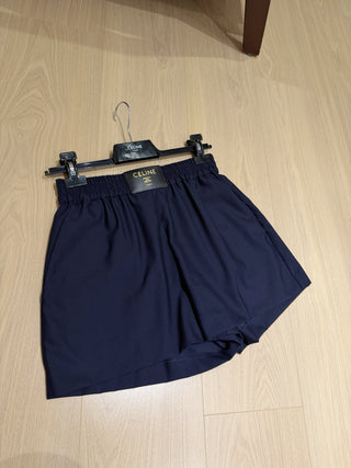 Celin*26 New Collection – Navy Blue Wool Short Pants