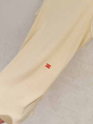 Celin*26 New Model: Embroidered Triumph Arch Logo Round-Neck Vest
