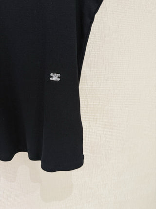 Celin*26 New Model: Embroidered Triumph Arch Logo Round-Neck Vest