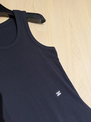 Celin*26 New Model: Embroidered Triumph Arch Logo Round-Neck Vest