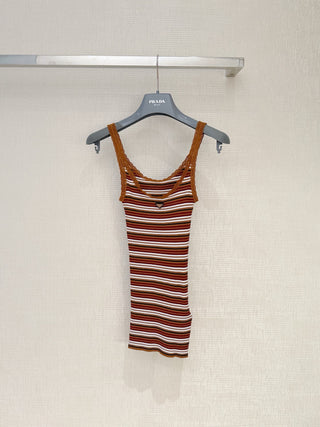 Prad*26 New Model Striped Knit Vest Skirt