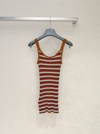 Prad*26 New Model Striped Knit Vest Skirt