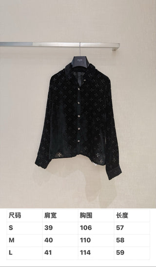 Chrome Hearts 26 New Model: Embroidered Lace Velvet Reversible Collar Shirt