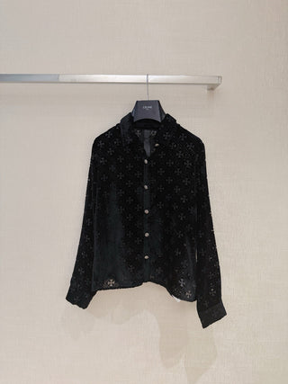 Chrome Hearts 26 New Model: Embroidered Lace Velvet Reversible Collar Shirt