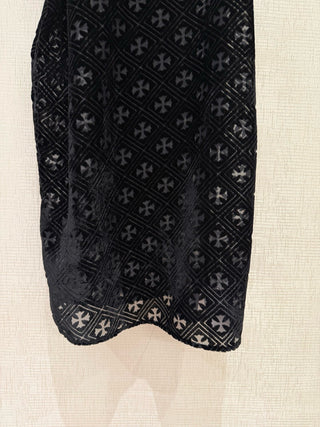 Chrom Hearts26 New Model Cross-Stitch Embroidered Velvet Sash Vest Skirt