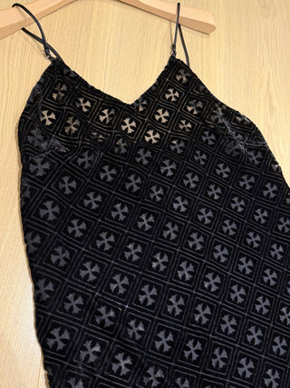 Chrom Hearts26 New Model Cross-Stitch Embroidered Velvet Sash Vest Skirt