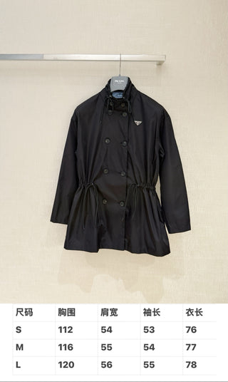 Prad*26 New Black Recycled Nylon Trench Coat
