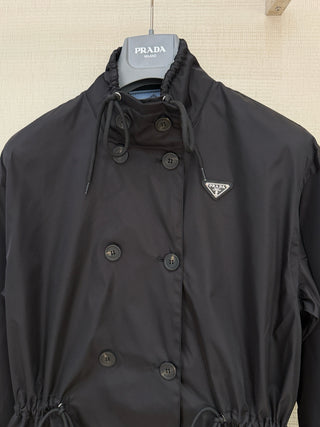 Prad*26 New Black Recycled Nylon Trench Coat