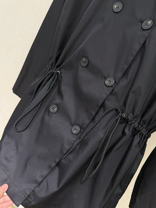 Prad*26 New Black Recycled Nylon Trench Coat