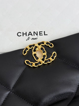 CHANEL 19BAG Black Gold Medium Size 30 cm.
