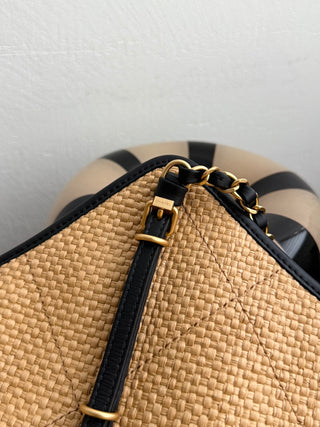 CHANEL 26c Rafia Woven Tote Bag, Apricot, Large Size