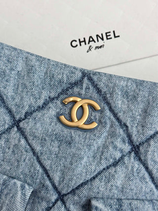 Chanel 25K Blue Denim Hobo.