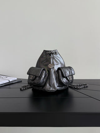 Chanel mini Space Silver Little Frog shoulder bag.