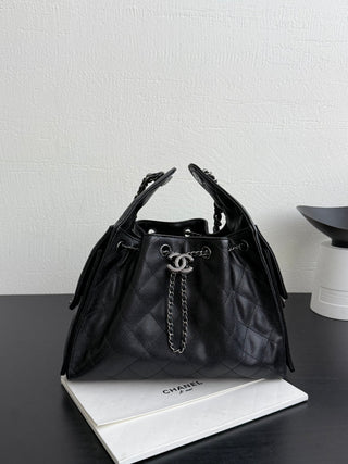 Chanel 26c Caviar Black/Silver Buckle Petite Size