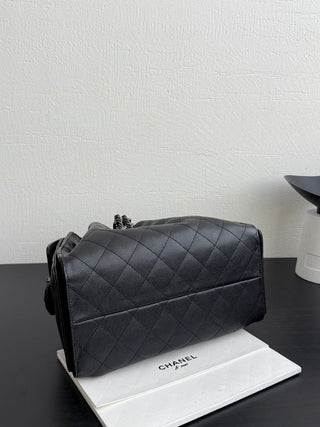 Chanel 26c Caviar Black/Silver Buckle Petite Size