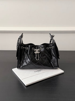 Chanel 26C Oil-Wax Leather with Silver Buckle Mini.