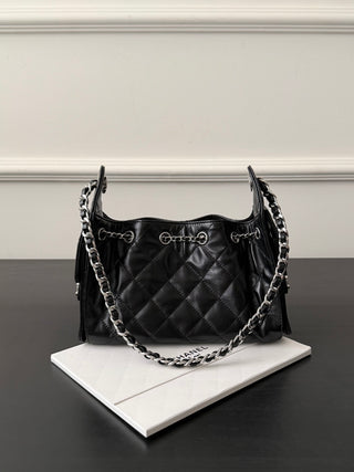 Chanel 26C Oil-Wax Leather with Silver Buckle Mini.