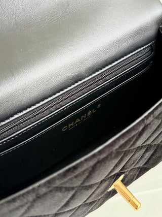 Chanel 25K Bow Tie CF Handle Mini Velvet Black