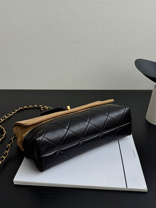 Chanel 25A suede brown messenger bag.