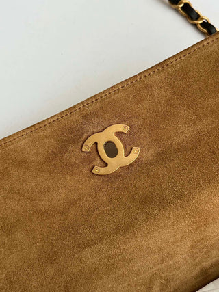 Chanel 25A suede brown messenger bag.