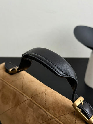 Chanel 25A suede brown messenger bag.