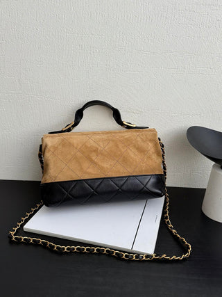 Chanel 25A suede brown messenger bag.
