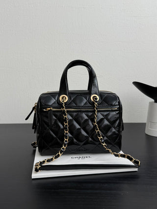 CHANEL 25A Oil-and-Wax Leather Bowling Ball (Small Size)