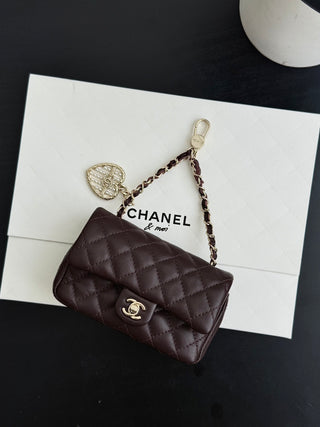 Chanel 25A ultra-mini CF detachable bag, wine red color.