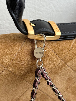 Chanel 25A ultra-mini CF detachable bag, wine red color.