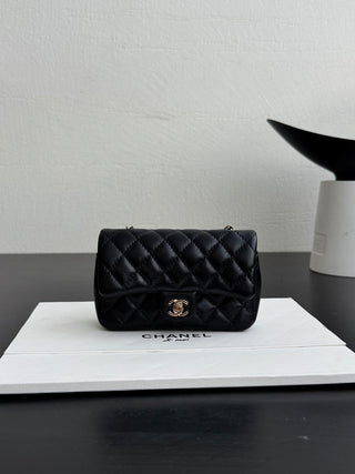 Chanel 25A ultra-mini CF hang-on bag, black.