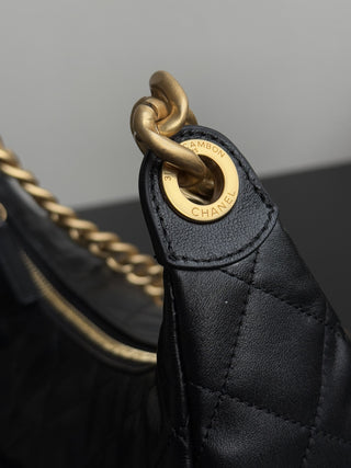 CHANEL 25C Bag King Hobo, Black Small Size