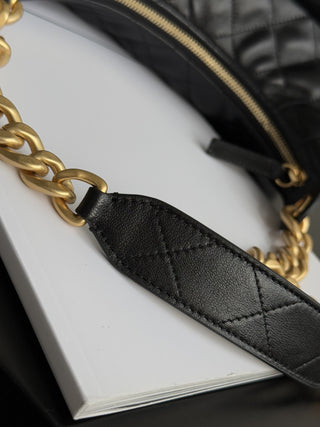 CHANEL 25C Bag King Hobo, Black Small Size