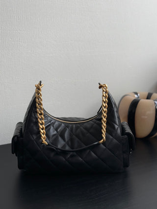 CHANEL 25C Bag King Hobo Black Large Size