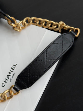 CHANEL 25C Bag King Hobo Black Large Size